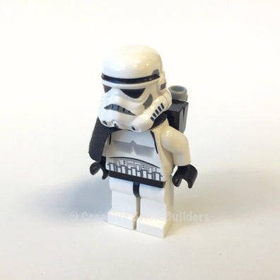 LEGO Minifigure -- Stormtrooper (Tatooine) with Black Pauldron, Re-Breather on Back, 'Sandtrooper' (Dotted Mouth Pattern)-Star Wars / Star Wars Episode 4/5/6 -- SW0271 -- Creative Brick Builders